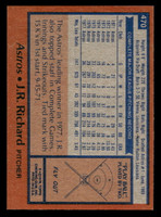 1978 Topps #470 J.R. Richard Near Mint  ID: 520554