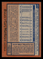 1978 Topps #475 Gary Matthews Near Mint  ID: 520571
