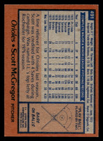 1978 Topps #491 Scott McGregor Near Mint  ID: 520638