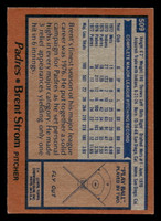 1978 Topps #509 Brent Strom Near Mint  ID: 521060