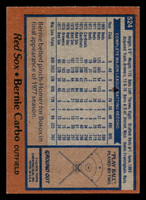 1978 Topps #524 Bernie Carbo Near Mint  ID: 521118