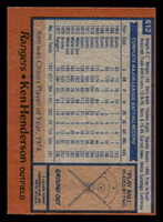 1978 Topps #612 Ken Henderson Near Mint  ID: 521464