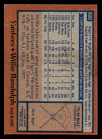 1978 Topps #620 Willie Randolph Near Mint  ID: 521497