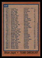 1978 Topps #626 Blue Jays Team DP Ex-Mint  ID: 521520