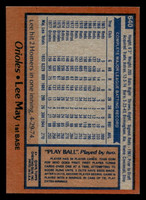 1978 Topps #640 Lee May DP Ex-Mint  ID: 521578