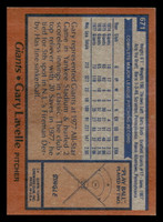 1978 Topps #671 Gary Lavelle Very Good  ID: 521700