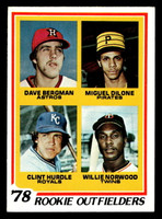 1978 Topps #705 Dave Bergman/Miguel Dilone/Clint Hurdle/Willie Norwood Rookie Outfielders Near Mint RC Rookie  ID: 521837