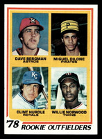 1978 Topps #705 Dave Bergman/Miguel Dilone/Clint Hurdle/Willie Norwood Rookie Outfielders Near Mint+ RC Rookie 