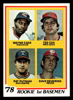 1978 Topps #706 Wayne Cage/Ted Cox/Pat Putnam/Dave Revering Rookie 1st Basemen Near Mint RC Rookie  ID: 521841