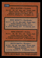 1978 Topps #710 Dell Alston/Rick Bosetti/Mike Easler/Keith Smith Rookie Outfielders Ex-Mint RC Rookie  ID: 521857