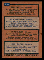 1978 Topps #710 Dell Alston/Rick Bosetti/Mike Easler/Keith Smith Rookie Outfielders Near Mint RC Rookie  ID: 521859
