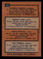 1978 Topps #711 Cardell Camper/Dennis Lamp/Craig Mitchell/Roy Thomas Rookie Pitchers Near Mint RC Rookie  ID: 521862