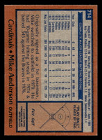 1978 Topps #714 Mike Anderson Near Mint  ID: 521873