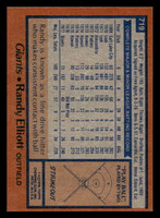 1978 Topps #719 Randy Elliott Near Mint RC Rookie  ID: 521894
