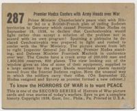 1938 Gum Inc. R69 Horrors of War #287 Premier Hodza...  #*sku37203