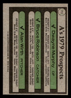 1979 Topps #711 Dwayne Murphy/Bruce Robinson/Alan Wirth A's Prospects Near Mint+ RC Rookie  ID: 522678