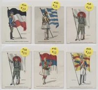 1914-16 T105 Assorted Standard Bearers Of Different Countries from Honest Scrap Cigarettes 5/50 plus 1 duplicates Total 6 cards WILL SELL SINGLES  #*sku37211
