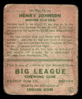 1933 Goudey #14 Henry Johnson Poor RC Rookie 