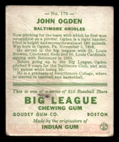 1933 Goudey #176 John Ogden Poor RC Rookie 