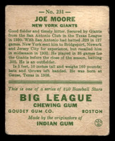 1933 Goudey #231 Jo-Jo Moore Good RC Rookie 
