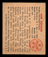 1950 Bowman #182 Sam Zoldak Excellent Indians
