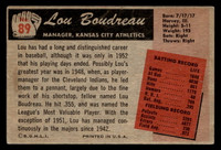 1955 Bowman #89 Lou Boudreau MG Very Good  ID: 522803