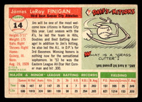1955 Topps #14 Jim Finigan Very Good RC Rookie  ID: 522814