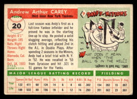 1955 Topps #20 Andy Carey Very Good  ID: 522815