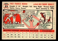1956 Topps #23 Fred Marsh Grey Backs Ex-Mint White Back 