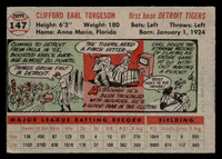 1956 Topps #147 Earl Torgeson Grey Backs Excellent Gray Back 