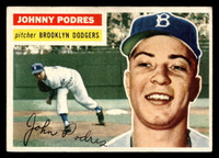 1956 Topps #173 Johnny Podres Grey Backs Excellent+ Gray Back 
