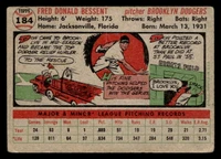 1956 Topps #184 Don Bessent Good RC Rookie 