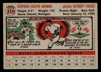 1956 Topps #310 Steve Gromek Very Good crease 