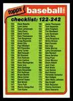 1980 Topps #241 Checklist 122-242 Near Mint 
