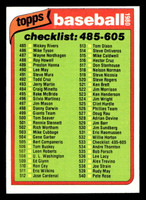 1980 Topps #533 Checklist 485-605 Near Mint 