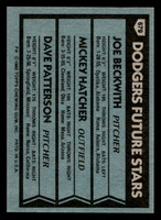 1980 Topps #679 Joe Beckwith/Mickey Hatcher/Dave Patterson Dodgers Future Stars Near Mint+ RC Rookie 
