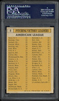 1963 Topps #8 AL Pitching Leaders Jim Bunning PSA 6 EX-Mint