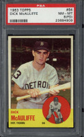1963 Topps #64 Dick McAuliffe Tigers PSA 8pd NM-Mint