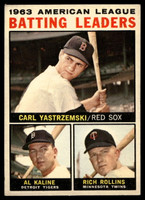 1964 Topps #8 Carl Yastrzemski/Al Kaline/Rich Rollins AL Batting Leaders Excellent+  ID: 523709