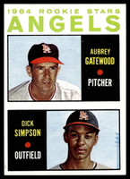 1964 Topps #127 Aubrey Gatewood/Dick Simpson Angels Rookies Near Mint RC Rookie 