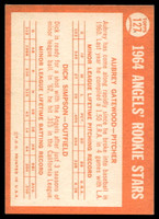 1964 Topps #127 Aubrey Gatewood/Dick Simpson Angels Rookies Near Mint RC Rookie 