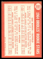1964 Topps #201 Sam Bowens/Wally Bunker Orioles Rookies Ex-Mint RC Rookie  ID: 523844