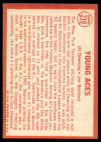 1964 Topps #219 Al Downing/Jim Bouton Young Aces Excellent+  ID: 523858