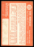 1964 Topps #376 Dave Morehead Very Good  ID: 523966
