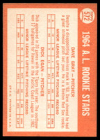 1964 Topps #572 Dave Gray/Dick Egan American League Rookies Near Mint RC Rookie 