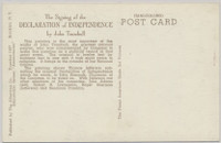 circ. 1910's Unused Post Card "The Signing of the Declaration of independence" by John Trumbull  #*sku37288