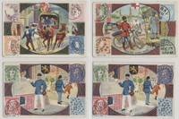 circ. 1920's D73-2 Stamps & Mail Carriers of All Nations Lot of 4  #*sku37327