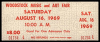 Woodstock Music Art Fair Saturday UNUSED Ticket 8-16-1969 Beige Authentic 1734