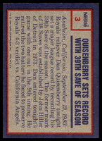 1984 Topps Nestle #3 Dan Quisenberry Near Mint+ 