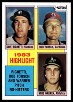 1984 Topps Nestle #5 Bob Forsch /Dave Righetti/Mike Warren Near Mint+  ID: 524084